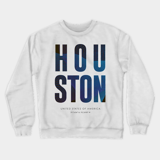 Houston City typography Crewneck Sweatshirt by StudioGrafiikka